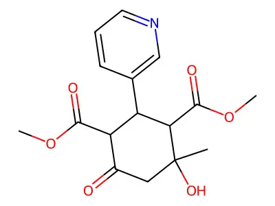 Dimethyl 4-hydroxy-4-methyl-6-oxo-2-(3-pyridinyl)-1,3-cyclohexanedicarboxylate structure
