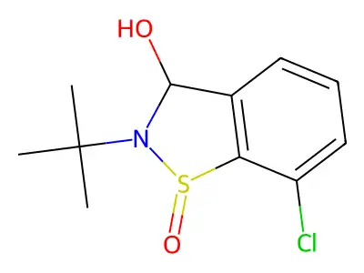 2-Tert-butyl-7-chloro-2,3-dihydro-1,2-benzisothiazol-3-ol 1-oxide structure