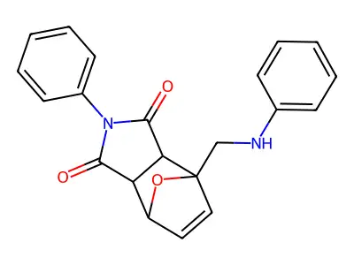 7-(anilinomethyl)-2-phenyl-4,7a-dihydro-3aH-octahydro-1H-4,7-epoxyisoindole-1,3-dione structure