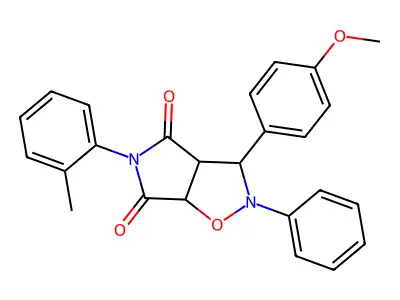 3-(4-methoxyphenyl)-2-phenyl-5-(o-tolyl)dihydro-2H-pyrrolo[3,4-d]isoxazole-4,6(5H,6aH)-dione structure