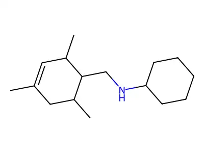 N-[(2,4,6-trimethylcyclohex-3-en-1-yl)methyl]cyclohexanamine structure