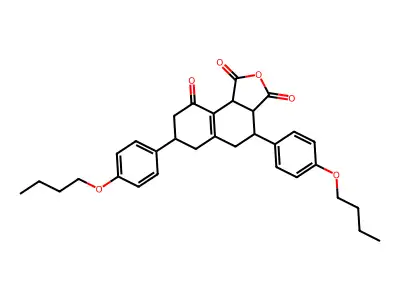 4,7-bis(4-butoxyphenyl)-4,5,6,7,8,9b-hexahydro-3aH-benzo[e][2]benzofuran-1,3,9-trione structure