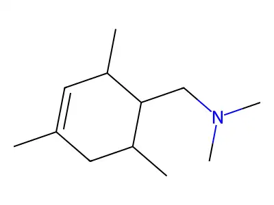 N,N-dimethyl-1-(2,4,6-trimethylcyclohex-3-en-1-yl)methanamine structure
