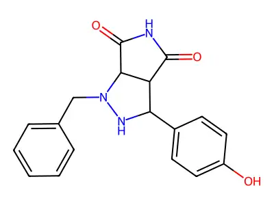 1-benzyl-3-(4-hydroxyphenyl)tetrahydropyrrolo[3,4-c]pyrazole-4,6(1H,5H)-dione structure