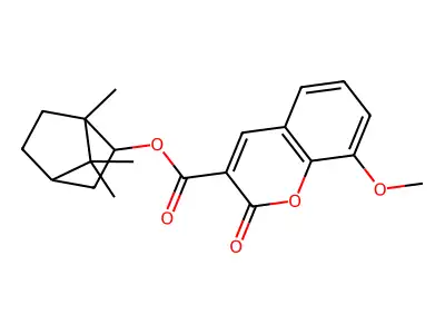 1,7,7-Trimethylbicyclo[2.2.1]hept-2-yl 8-methoxy-2-oxochromene-3-carboxylate structure