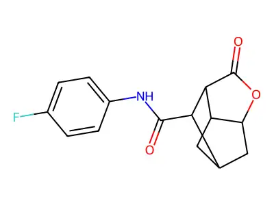 N-(4-fluorophenyl)-2-oxohexahydro-2H-3,5-methanocyclopenta[b]furan-7-carboxamide structure