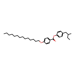 Benzoic acid, 4-(tetradecyloxy)-, 4-(2-methylbutyl)phenyl ester structure