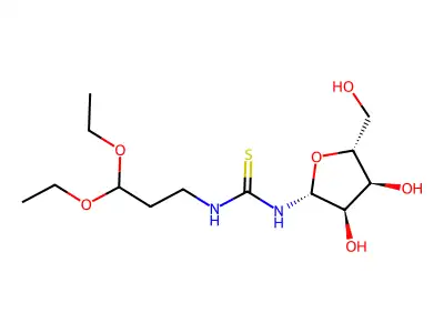 Thiourea, N-(3,3-diethoxypropyl)-N'-beta-D-ribofuranosyl- structure