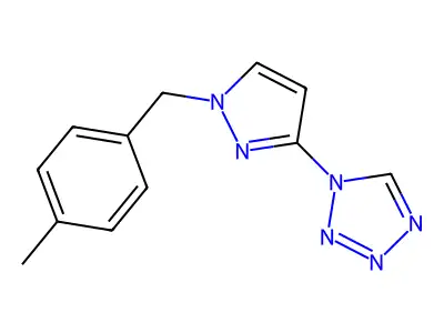 1-[1-[(4-Methylphenyl)methyl]pyrazol-3-yl]tetrazole structure
