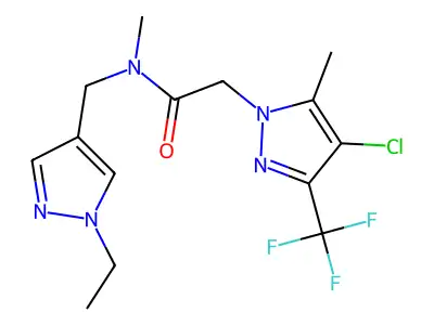 2-[4-chloro-5-methyl-3-(trifluoromethyl)-1H-pyrazol-1-yl]-N-[(1-ethyl-1H-pyrazol-4-yl)methyl]-N-methylacetamide structure