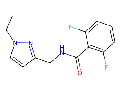 N-[(1-ethyl-1H-pyrazol-3-yl)methyl]-2,6-difluorobenzamide structure