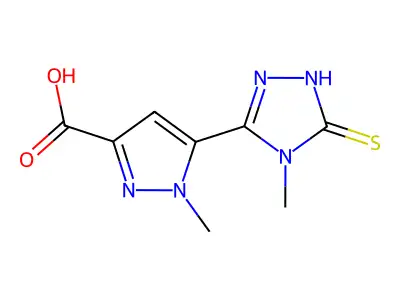 5-(5-MERCAPTO-4-METHYL-4H-1,2,4-TRIAZOL-3-YL)-1-METHYL-1H-PYRAZOLE-3-CARBOXYLIC ACID structure
