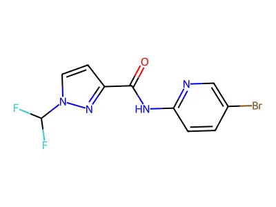 N-(5-bromopyridin-2-yl)-1-(difluoromethyl)pyrazole-3-carboxamide structure
