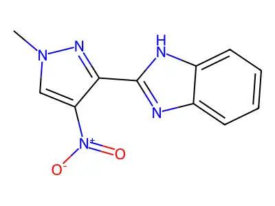 2-(1-methyl-4-nitro-1H-pyrazol-3-yl)-1H-benzo[d]imidazole structure