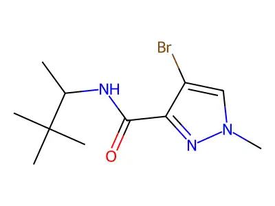 4-bromo-N-(3,3-dimethylbutan-2-yl)-1-methylpyrazole-3-carboxamide structure