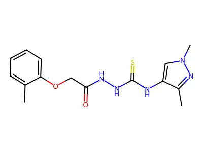 1-(1,3-Dimethylpyrazol-4-yl)-3-[[2-(2-methylphenoxy)acetyl]amino]thiourea structure