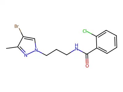 N-[3-(4-bromo-3-methylpyrazol-1-yl)propyl]-2-chlorobenzamide structure