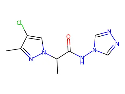 2-(4-chloro-3-methylpyrazol-1-yl)-N-(1,2,4-triazol-4-yl)propanamide structure