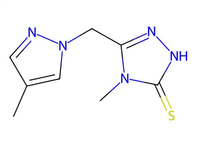 4-methyl-3-[(4-methylpyrazol-1-yl)methyl]-1H-1,2,4-triazole-5-thione structure
