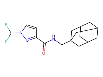 N-(1-adamantylmethyl)-1-(difluoromethyl)pyrazole-3-carboxamide structure