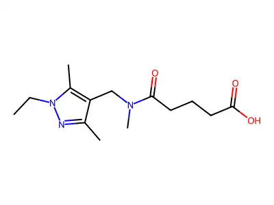 4-[(1-ethyl-3,5-dimethyl-pyrazol-4-yl)methyl-methyl-carbamoyl]butanoic Acid structure
