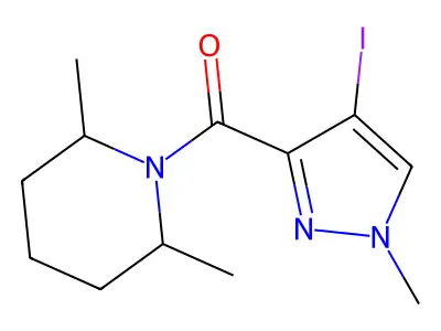 (2,6-Dimethylpiperidin-1-yl)-(4-iodo-1-methylpyrazol-3-yl)methanone structure