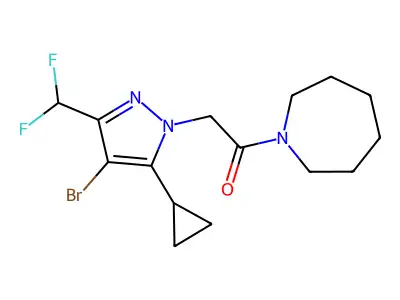 1-(Azepan-1-yl)-2-[4-bromo-5-cyclopropyl-3-(difluoromethyl)pyrazol-1-yl]ethanone structure