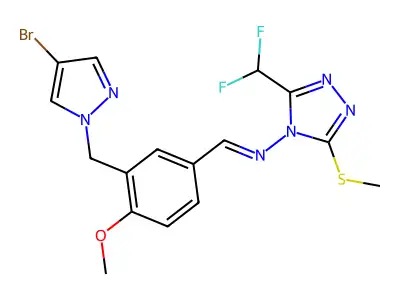 N-[[3-[(4-Bromo-1H-pyrazol-1-yl)methyl]-4-methoxyphenyl]methylene]-3-(difluoromethyl)-5-(methylthio)-4H-1,2,4-triazol-4-amine structure
