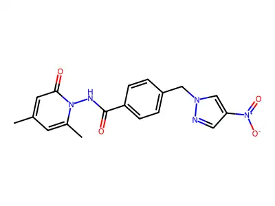 N-(2,4-dimethyl-6-oxopyridin-1-yl)-4-[(4-nitropyrazol-1-yl)methyl]benzamide structure