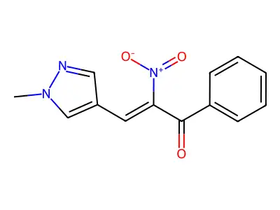 3-(1-Methyl-1H-pyrazol-4-yl)-2-nitro-1-phenyl-2-propen-1-one structure