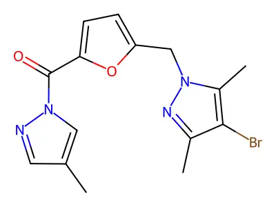 [5-[(4-bromo-3,5-dimethylpyrazol-1-yl)methyl]furan-2-yl]-(4-methylpyrazol-1-yl)methanone structure