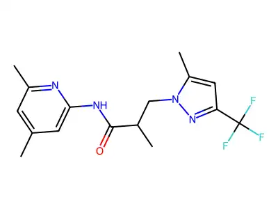 N-(4,6-dimethylpyridin-2-yl)-2-methyl-3-[5-methyl-3-(trifluoromethyl)pyrazol-1-yl]propanamide structure