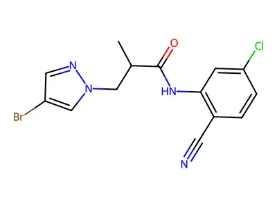 3-(4-bromopyrazol-1-yl)-N-(5-chloro-2-cyanophenyl)-2-methylpropanamide structure