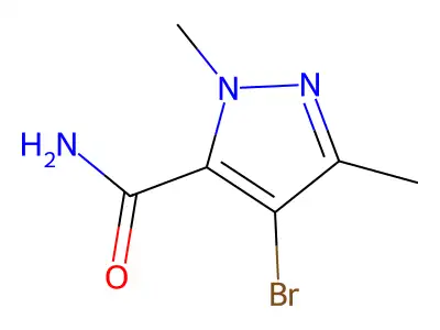4-bromo-1,3-dimethyl-1H-pyrazole-5-carboxamide structure