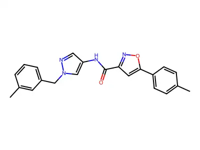 5-(4-methylphenyl)-N-[1-[(3-methylphenyl)methyl]pyrazol-4-yl]-1,2-oxazole-3-carboxamide structure