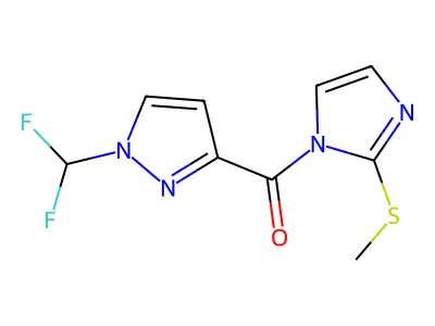 [1-(Difluoromethyl)pyrazol-3-yl]-(2-methylsulfanylimidazol-1-yl)methanone structure