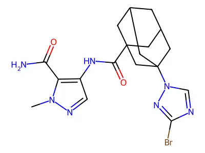 4-({[3-(3-BROMO-1H-1,2,4-TRIAZOL-1-YL)-1-ADAMANTYL]CARBONYL}AMINO)-1-METHYL-1H-PYRAZOLE-5-CARBOXAMIDE structure