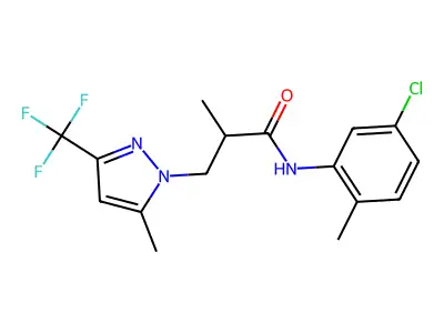 N-(5-chloro-2-methylphenyl)-2-methyl-3-[5-methyl-3-(trifluoromethyl)pyrazol-1-yl]propanamide structure