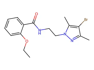 N-[2-(4-bromo-3,5-dimethylpyrazol-1-yl)ethyl]-2-ethoxybenzamide structure
