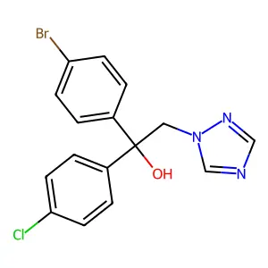 alpha-(4-Bromophenyl)-alpha-(4-chlorophenyl)-1H-1,2,4-triazole-1-ethanol structure