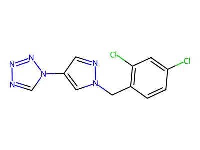 1-[1-[(2,4-Dichlorophenyl)methyl]pyrazol-4-yl]tetrazole structure