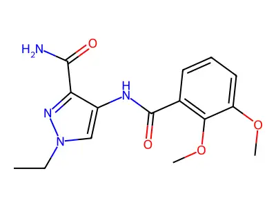 4-[(2,3-Dimethoxybenzoyl)amino]-1-ethylpyrazole-3-carboxamide structure