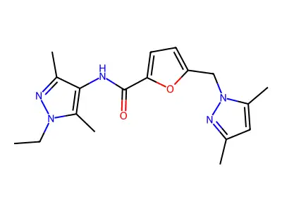 5-[(3,5-dimethylpyrazol-1-yl)methyl]-N-(1-ethyl-3,5-dimethylpyrazol-4-yl)furan-2-carboxamide structure