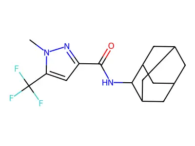 N-(2-adamantyl)-1-methyl-5-(trifluoromethyl)pyrazole-3-carboxamide structure