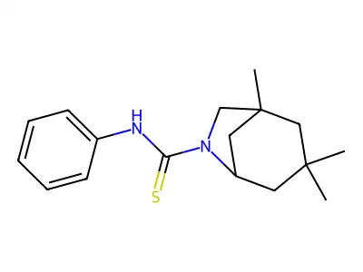 1,3,3-trimethyl-N-phenyl-6-azabicyclo[3.2.1]octane-6-carbothioamide structure