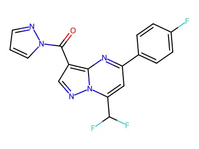 [7-(difluoromethyl)-5-(4-fluorophenyl)pyrazolo[1,5-a]pyrimidin-3-yl]-pyrazol-1-ylmethanone structure