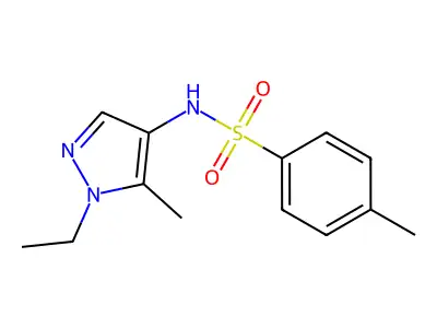 N-(1-ethyl-5-methylpyrazol-4-yl)-4-methylbenzenesulfonamide structure