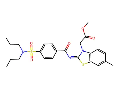 (Z)-methyl 2-(2-((4-(N,N-dipropylsulfamoyl)benzoyl)imino)-6-methylbenzo[d]thiazol-3(2H)-yl)acetate structure