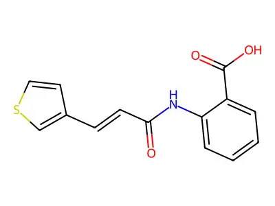 2-[3-(3-Thienyl)acrylamido]benzoic acid structure