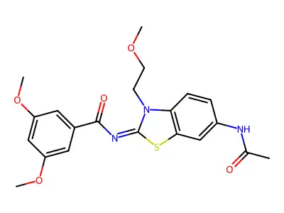 (Z)-N-(6-acetamido-3-(2-methoxyethyl)benzo[d]thiazol-2(3H)-ylidene)-3,5-dimethoxybenzamide structure